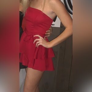Showpo Strapless Red Romper/dress